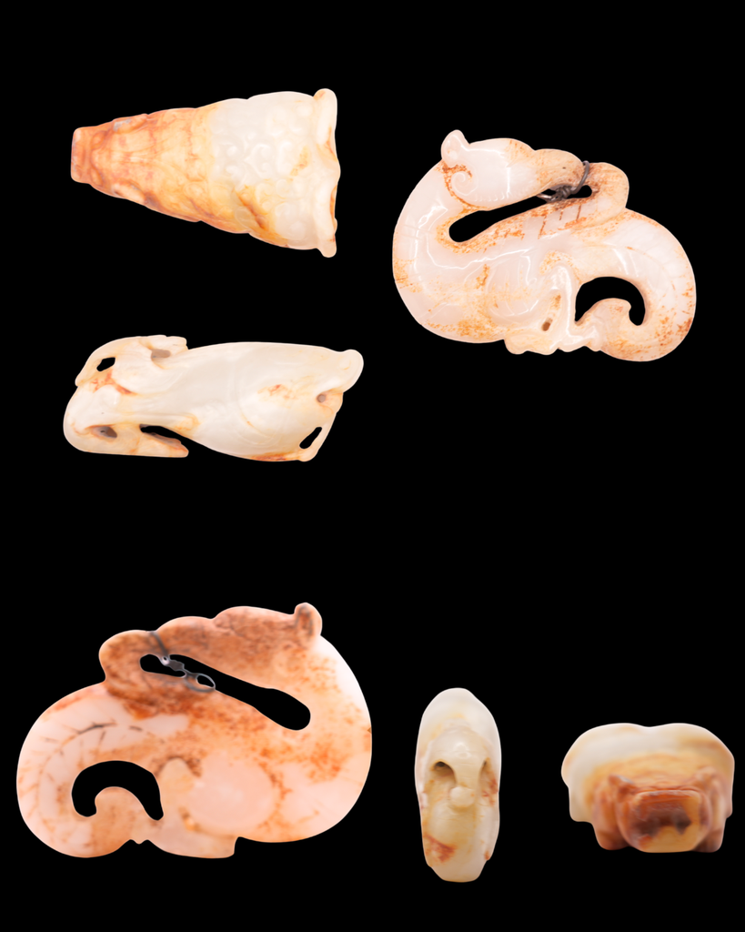 F000339 玉龍佩＋玉獸首＋玉魚佩