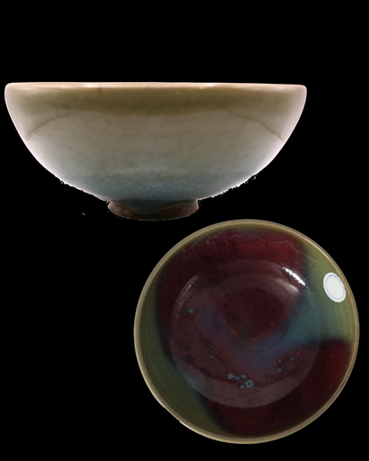 F000326 金代鈞窰天清釉紅斑碗